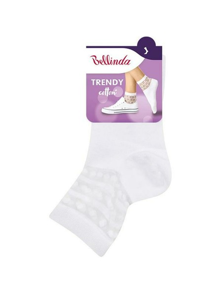 Bellinda Bílé dámské ponožky s ozdobným detailem Bellinda TRENDY COTTON SOCKS