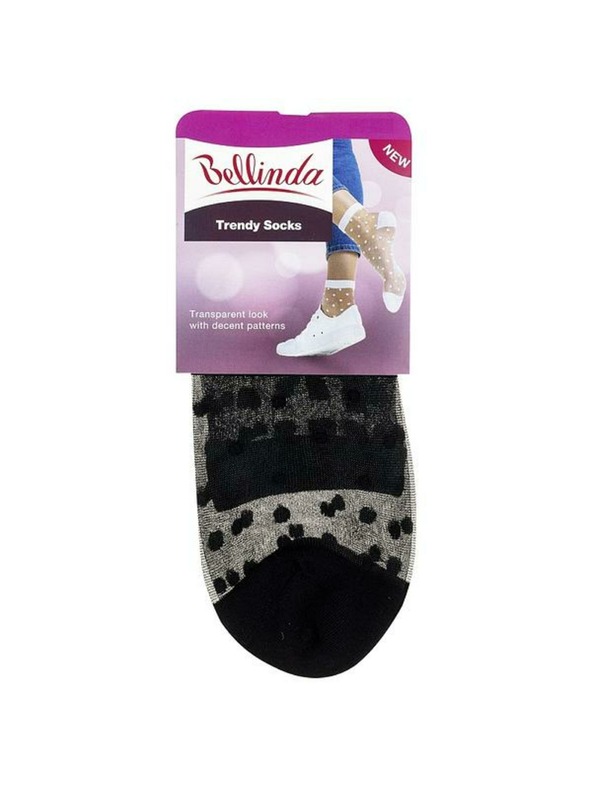 Bellinda Černé dámské puntíkované silonkové ponožky Bellinda TRENDY SOCKS