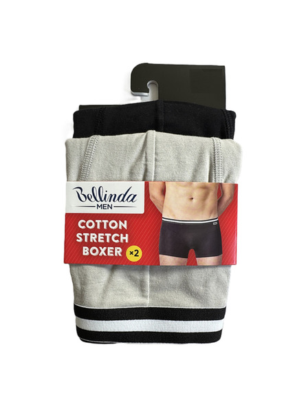 Bellinda Dvojbalení bavlněných boxerek - 2x černá - šedá