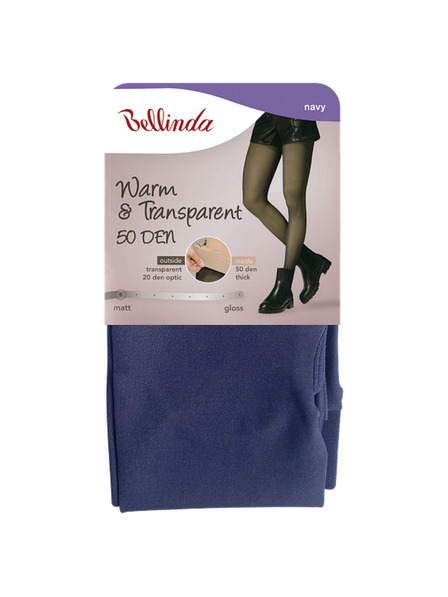 Bellinda Dámské teplé punčochové kalhoty 50 DEN - modrá