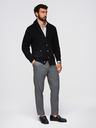 Ombre Clothing Pánský bavlněný svetr se šálovým límcem - černý V4 OM-SWCD-0153 Ombre Clothing