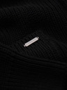 Ombre Clothing Pánský bavlněný svetr se šálovým límcem - černý V4 OM-SWCD-0153 Ombre Clothing