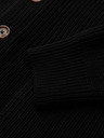 Ombre Clothing Pánský bavlněný svetr se šálovým límcem - černý V4 OM-SWCD-0153 Ombre Clothing