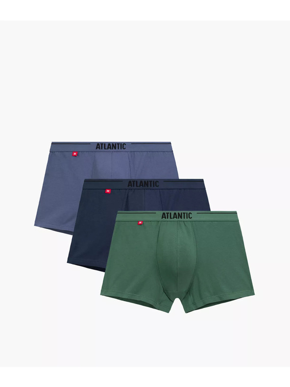 Atlantic 3-PACK Boxerky zelené a modré