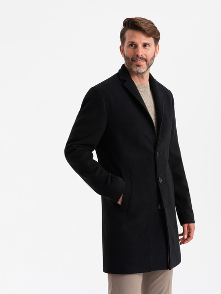 Ombre Clothing Černý pánský lehký kabát Ombre Clothing