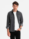 Ombre Clothing Černá pánská džínová košile Ombre Clothing