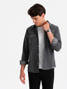 Ombre Clothing Černá pánská džínová košile Ombre Clothing