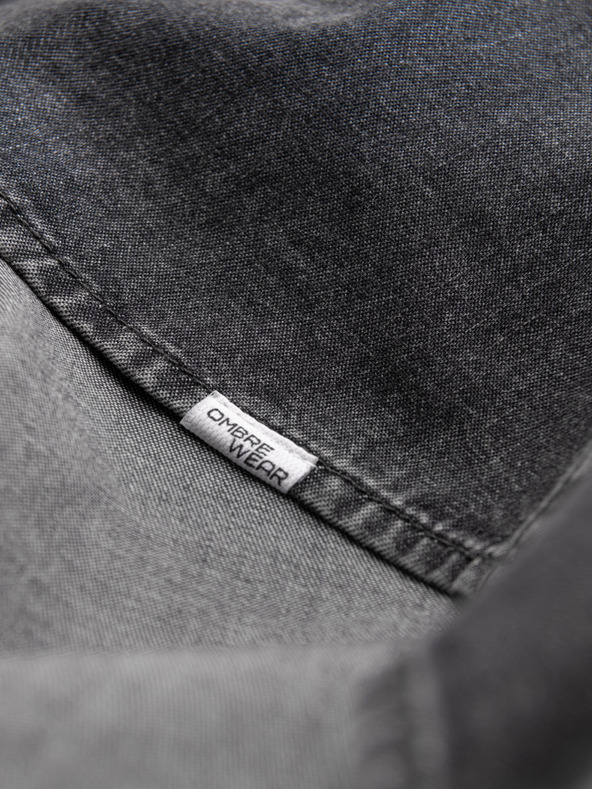Ombre Clothing Černá pánská džínová košile Ombre Clothing