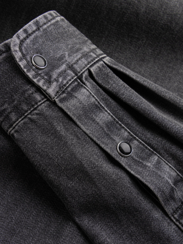 Ombre Clothing Černá pánská džínová košile Ombre Clothing