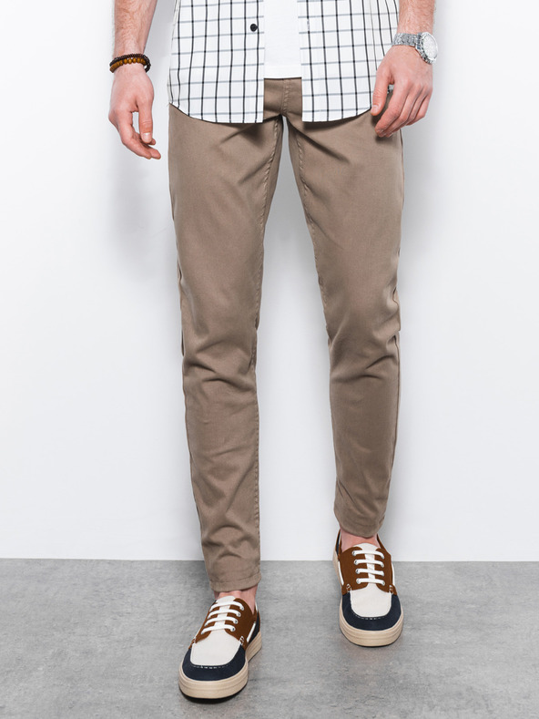 Ombre Clothing Béžové pánské chino kalhoty Ombre Clothing P1059