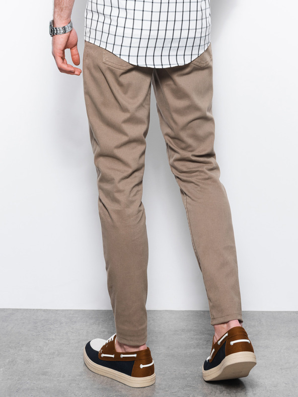 Ombre Clothing Béžové pánské chino kalhoty Ombre Clothing P1059