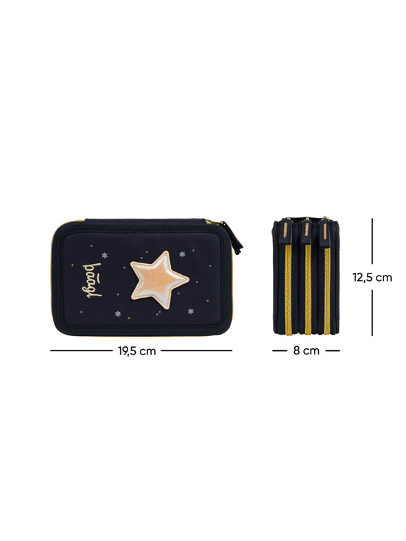 BAAGL  BAAGL Školní penál třípatrový Unicorn Gold