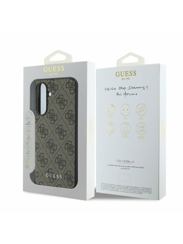 Guess Guess 4G Charm Zadní Kryt pro Samsung Galaxy A56 Brown