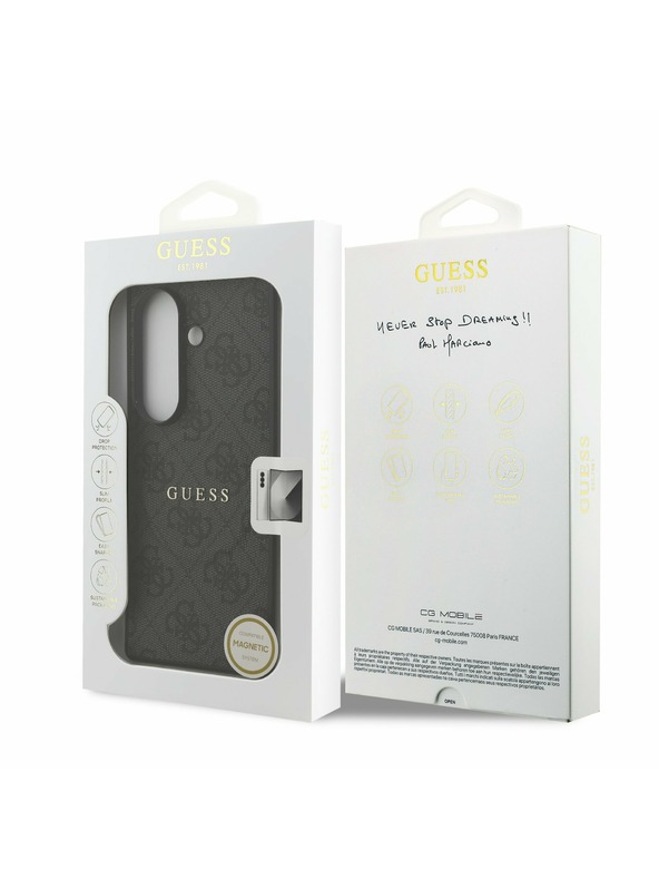 Guess Guess PU Leather 4G Colored Ring Magnetic Zadní Kryt pro Samsung Galaxy Z Fold 7 Black