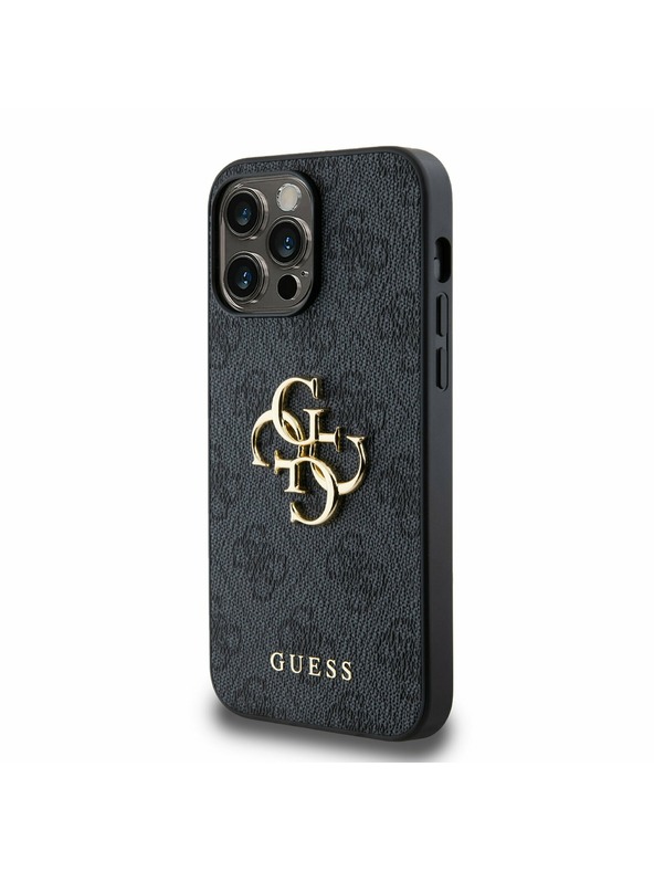 Guess Guess PU 4G Metal Logo Zadní Kryt pro iPhone 14 Pro Max Grey