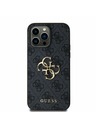 Guess Guess PU 4G Metal Logo Zadní Kryt pro iPhone 14 Pro Max Grey
