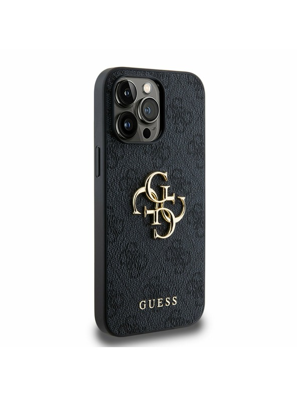 Guess Guess PU 4G Metal Logo Zadní Kryt pro iPhone 14 Pro Max Grey