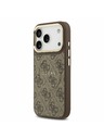 Guess Guess PU Leather 4G Gold Frame MagSafe Zadní Kryt pro iPhone 17 Pro Brown