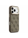 Guess Guess PU Leather 4G Gold Frame MagSafe Zadní Kryt pro iPhone 17 Pro Brown