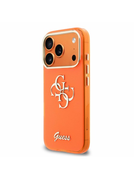 Guess Guess IML 4G Script Metal Logo Zadní Kryt pro iPhone 17 Pro Max Orange