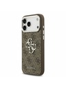 Guess Guess PU 4G Metal Logo Zadní Kryt pro iPhone 17 Pro Max Silver Brown