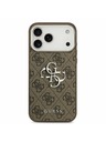 Guess Guess PU 4G Metal Logo Zadní Kryt pro iPhone 17 Pro Max Silver Brown
