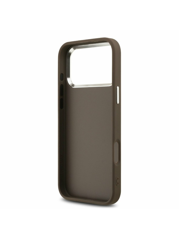 Guess Guess PU 4G Metal Logo Zadní Kryt pro iPhone 17 Pro Max Silver Brown