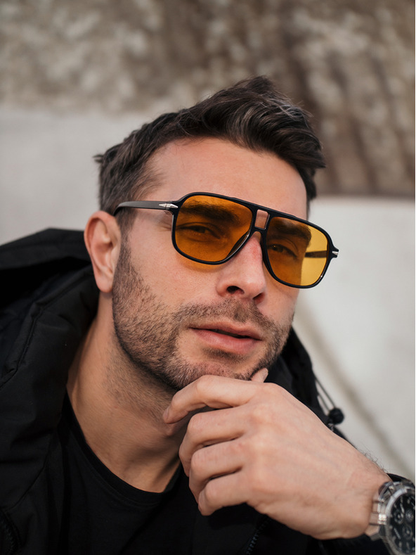 VEYREY VeryRey Sluneční brýle pilotky Ghost oranžové