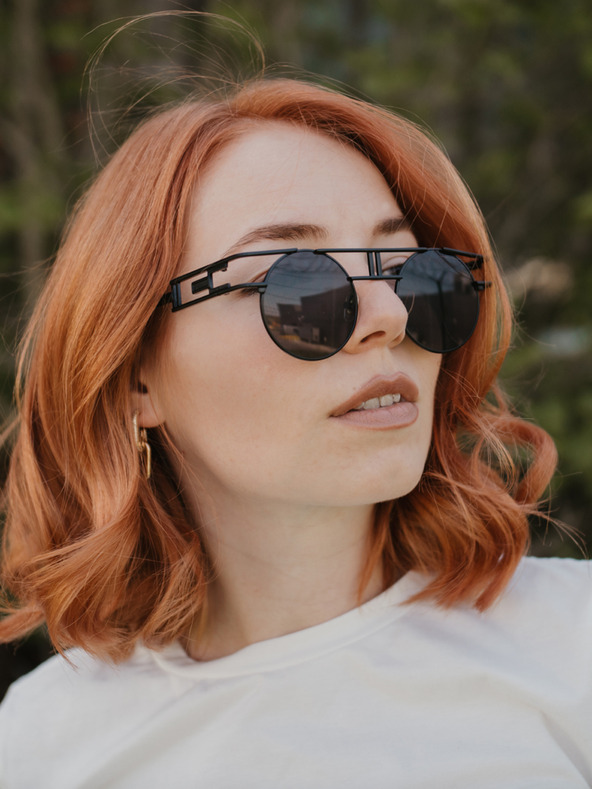 VEYREY Černé unisex sluneční brýle VeyRey Vethelthus