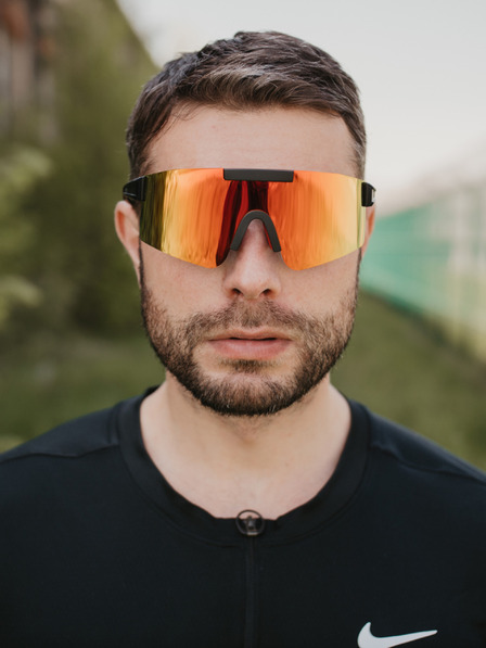 VEYREY Oranžové unisex polarizační sportovní sluneční brýle VeyRey Tarik