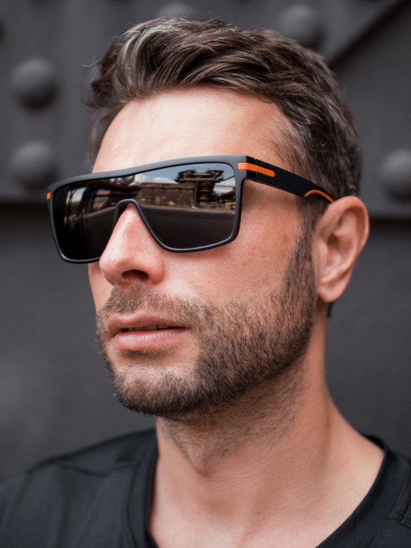 VEYREY Černé pánské polarizační sluneční brýle VeyRey Orsa
