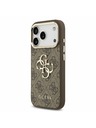 Guess Guess PU Leather 4G Metal Logo Gold Frame Zadní Kryt pro iPhone 17 Pro Brown