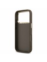 Guess Guess PU Leather 4G Metal Logo Gold Frame Zadní Kryt pro iPhone 17 Pro Brown