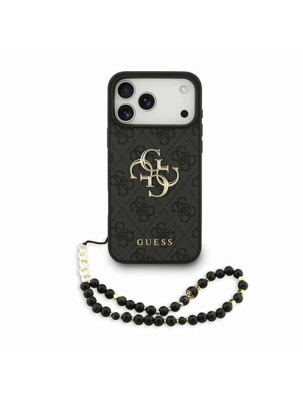 Guess Guess PU 4G Metal Logo Strap Zadní Kryt pro iPhone 17 Pro Max Black