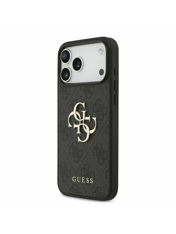 Guess Guess PU 4G Metal Logo Strap Zadní Kryt pro iPhone 17 Pro Max Black