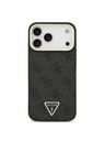 Guess Guess PU Leather 4G Strass Triangle Logo Gold Frame MagSafe Zadní Kryt pro iPhone 17 Pro Max Black