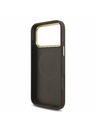 Guess Guess PU Leather 4G Strass Triangle Logo Gold Frame MagSafe Zadní Kryt pro iPhone 17 Pro Max Brown