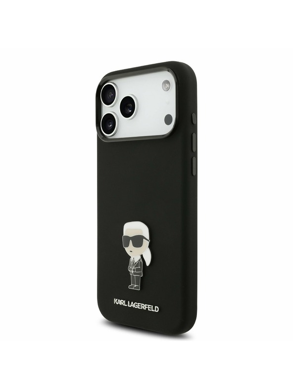 Karl Lagerfeld Karl Lagerfeld Liquid Silicone Metal Ikonik Zadní Kryt pro iPhone 17 Pro Max Black