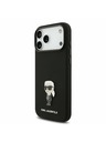 Karl Lagerfeld Karl Lagerfeld Liquid Silicone Metal Ikonik Zadní Kryt pro iPhone 17 Pro Max Black