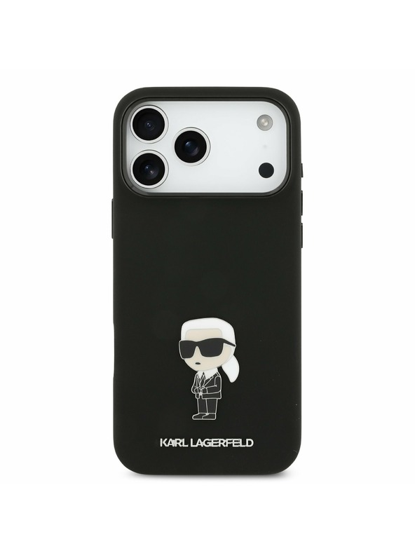 Karl Lagerfeld Karl Lagerfeld Liquid Silicone Metal Ikonik Zadní Kryt pro iPhone 17 Pro Max Black