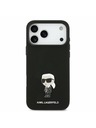 Karl Lagerfeld Karl Lagerfeld Liquid Silicone Metal Ikonik Zadní Kryt pro iPhone 17 Pro Max Black