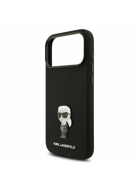 Karl Lagerfeld Karl Lagerfeld Liquid Silicone Metal Ikonik Zadní Kryt pro iPhone 17 Pro Max Black
