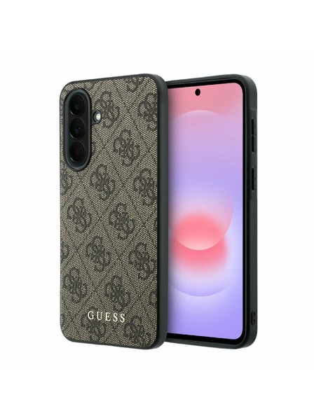 Guess Guess PU 4G Metal Classic Logo Zadní Kryt pro Samsung Galaxy A37 Brown