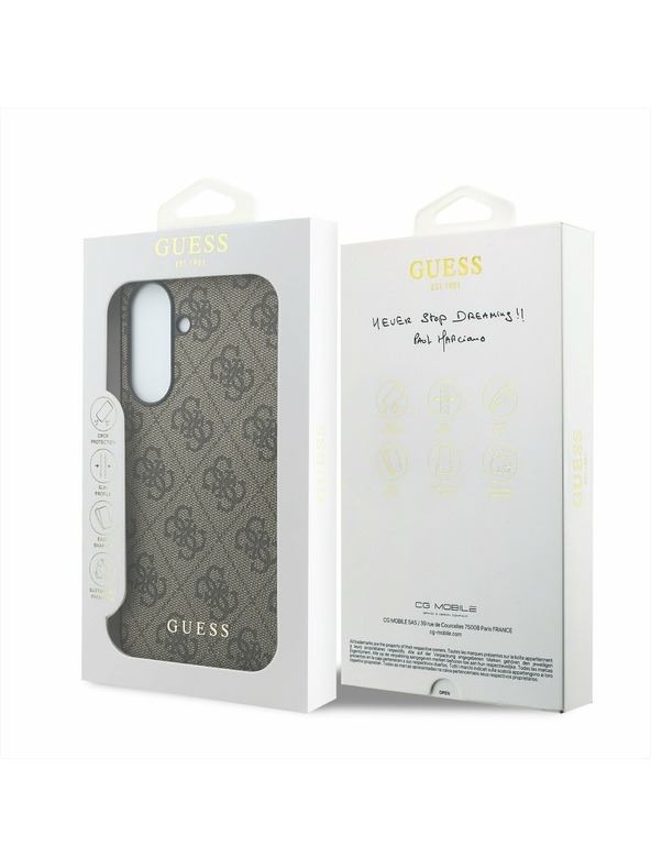 Guess Guess 4G Charm Zadní Kryt pro Samsung Galaxy A37 Brown