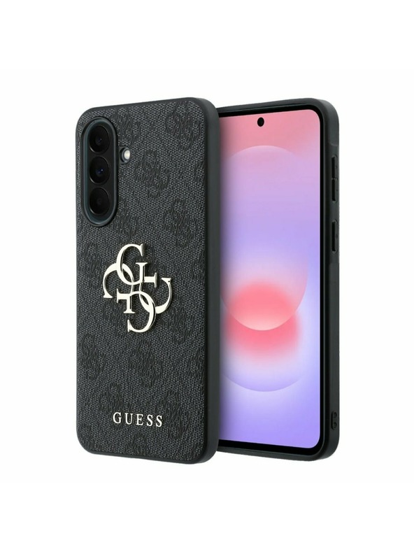 Guess Guess PU 4G Metal Logo Zadní Kryt pro Samsung Galaxy A37 Grey