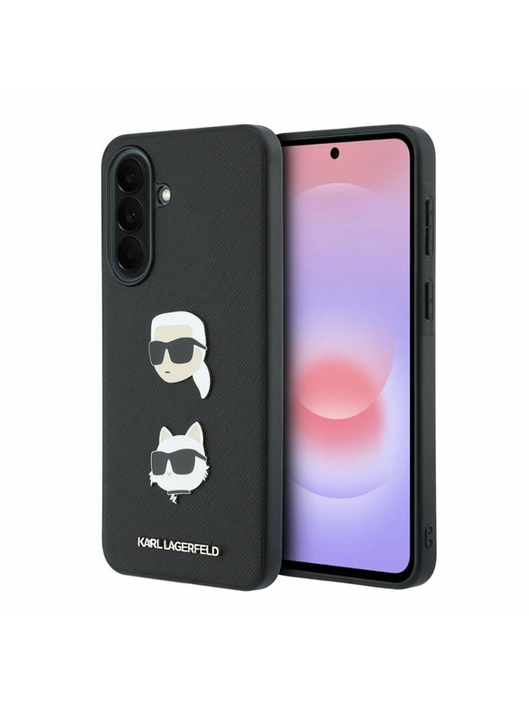 Karl Lagerfeld Karl Lagerfeld Liquid Silicone Metal Karl and Choupette Zadní Kryt pro Samsung Galaxy A37 Black