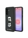 Karl Lagerfeld Karl Lagerfeld Liquid Silicone Metal Karl and Choupette Zadní Kryt pro Samsung Galaxy A37 Black