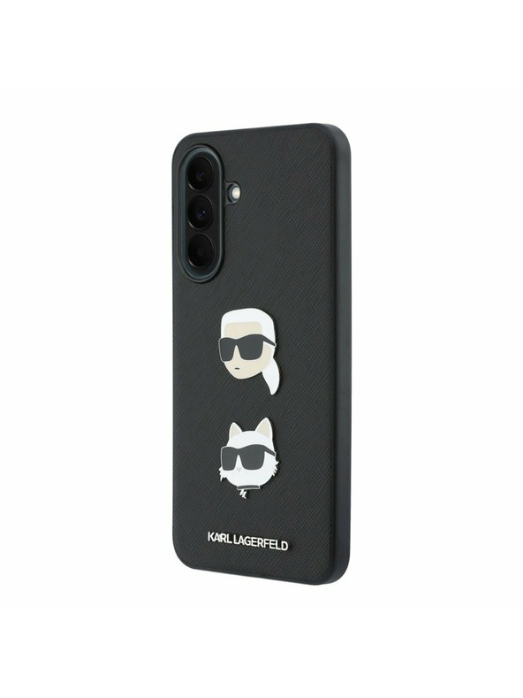 Karl Lagerfeld Karl Lagerfeld Liquid Silicone Metal Karl and Choupette Zadní Kryt pro Samsung Galaxy A37 Black