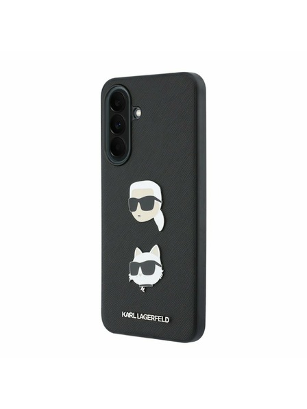 Karl Lagerfeld Karl Lagerfeld Liquid Silicone Metal Karl and Choupette Zadní Kryt pro Samsung Galaxy A37 Black