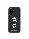 Karl Lagerfeld Karl Lagerfeld Liquid Silicone Metal Karl and Choupette Zadní Kryt pro Samsung Galaxy A37 Black